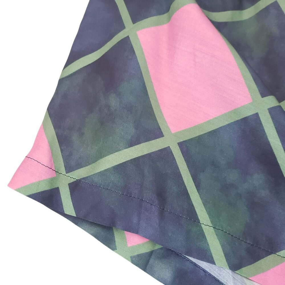 NEW Ahluwalia Side Cutout Ruched Satin Mini Skirt Pink Green Forest Fairy - Picture 7 of 13